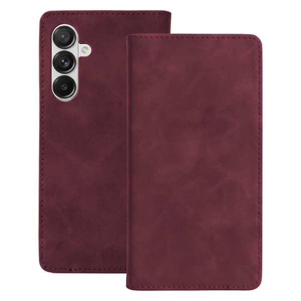 Smart Suede-fodral för Samsung Galaxy A16 5G vinröd
