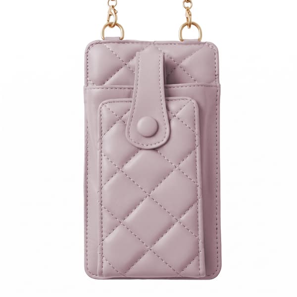 QUILTAD TELEFONVÄSKA 19*10,5*2CM LILA