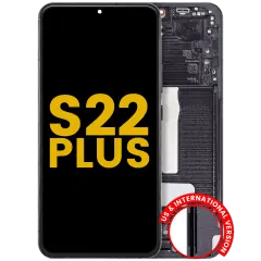 OLED-enhet med ram för Samsung Galaxy S22 Plus 5G (USA & internationell version) (renoverad) (Phantom Black) svart