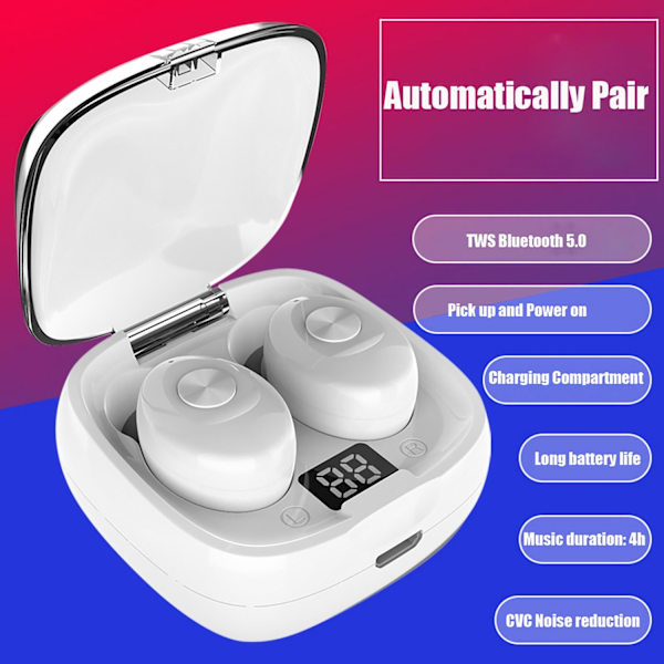 Xg8-tws Bluetooth-hörlurar med lång batteritid vit vit