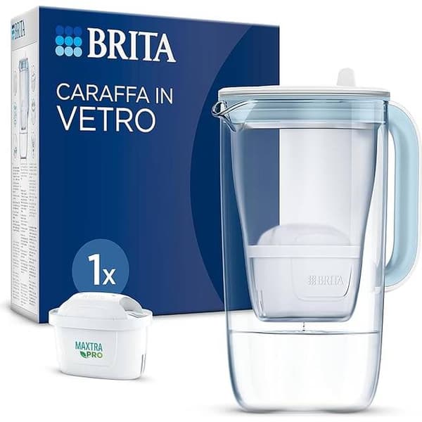BRITA Glass Vandfilterkande 2.5L Lyseblå