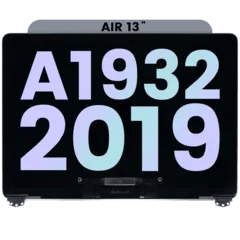 Komplett LCD-skärmmontering för MacBook Air 13\" A1932 (2019) (Äkta OEM) (Silver)