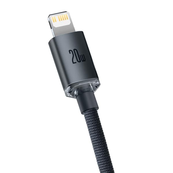 Baseus kabel Crystal Shine USB-C - Lightning 1,2 m 20W svart svart