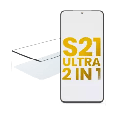 2 i 1 frontglas med förmonterad OCA för Samsung Galaxy S21 Ultra transparent