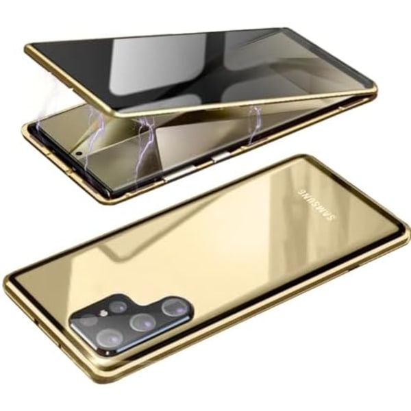 Sekretessfodral doubel för Samsung S24 guld guld