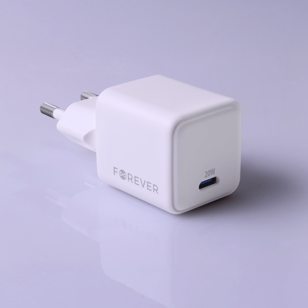 Forever TC-08-20C GaN PD laddare 1x USB-C 20W vit vit