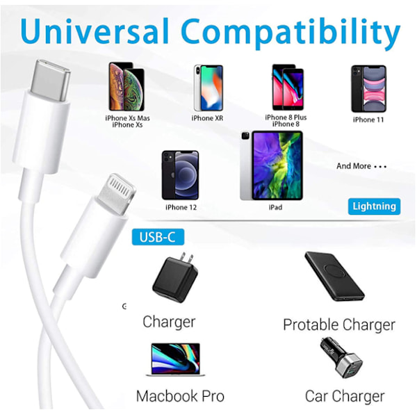 3 st 1m iPhonekabel usbc-ligthing