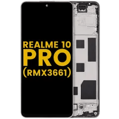 LCD-enhet med ram för Realme 10 Pro (RMX3661) (renoverad) (Hyperspace Gold)