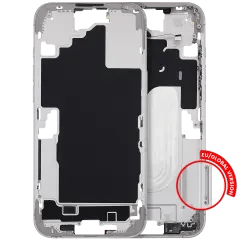 Mellanstomme med ström- och volymknapp för iPhone 16 Plus (EU / Global version) (Aftermarket Plus) (vit)