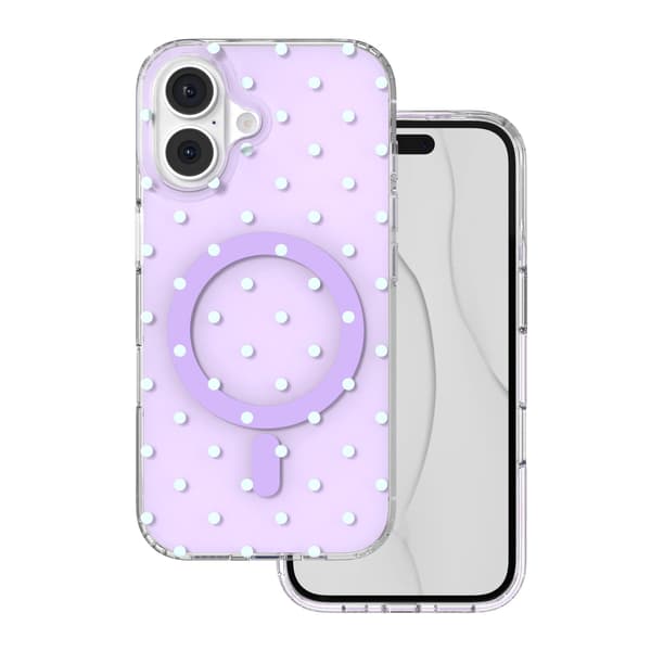 Bubble Dots Mag-fodral för iPhone 16 6,1\" lila