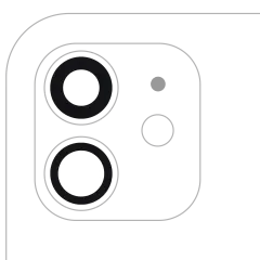Bakre kameralins (endast glas) med lim för iPhone 12 / 12 Mini (2-delat set) (Eftermarknad Plus) (10-pack)