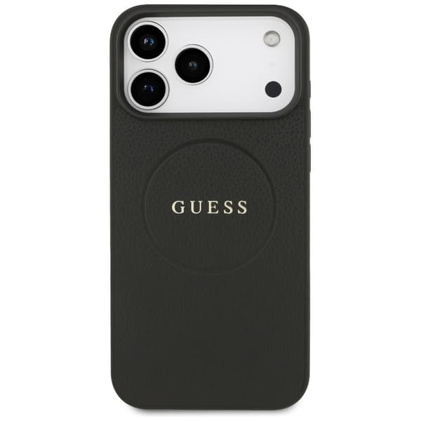 Guess Grained Ring MagSafe-fodral för iPhone 17 Pro Max svart