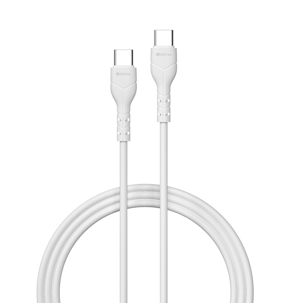 Devia-kabel Kintone EC151 USB-C - USB-C 1,0 m 3A vit