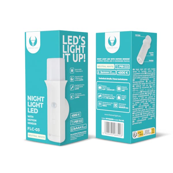 Garderobs LED-lampa FLC-03 PIR 3xAAA Forever Light