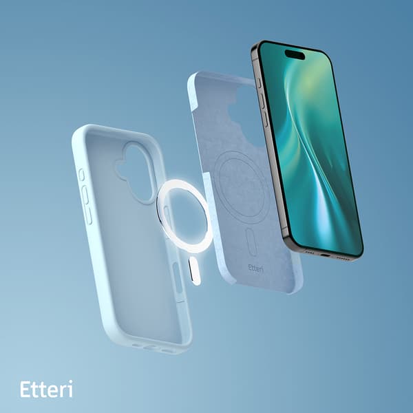 Etteri Silikon Mag skal för iPhone 16 Plus ljusblå