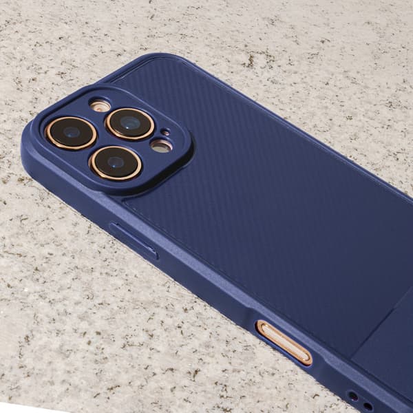 Enkelt kolfiberfodral för iPhone 12 6,1\" blå