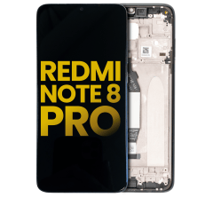 LCD-enhet med ram för Xiaomi Redmi Note 8 Pro (renoverad) (svart)