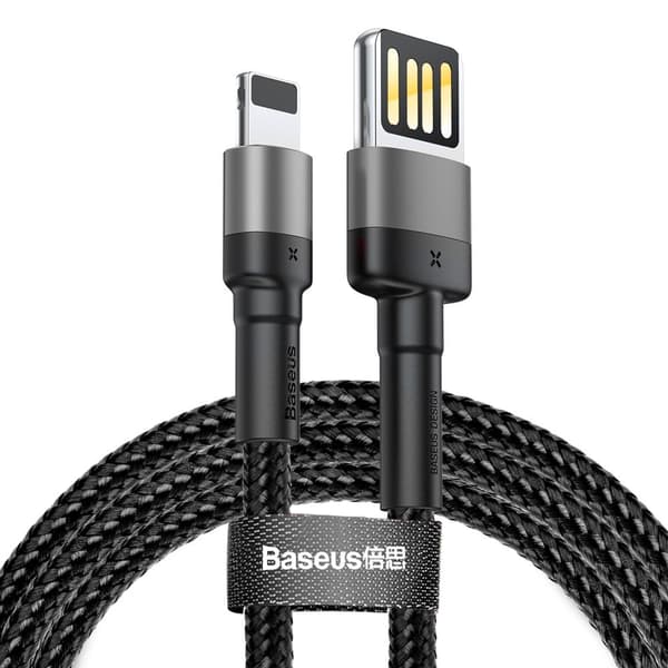 Baseus kabel Cafule USB - Lightning 1,0 m 2,4A grå-svart dubbelsidig USB