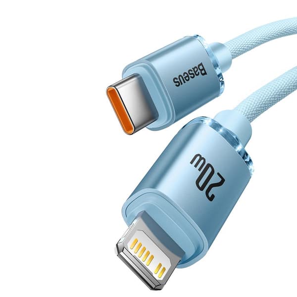 Baseus kabel Crystal Shine USB-C - Lightning 1,2 m 20W himmelsblå