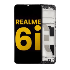 LCD-enhet med ram för Realme 6i (renoverad) (alla färger)