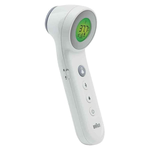 Braun BNT400WE No touch + touch Termometer Silver vit