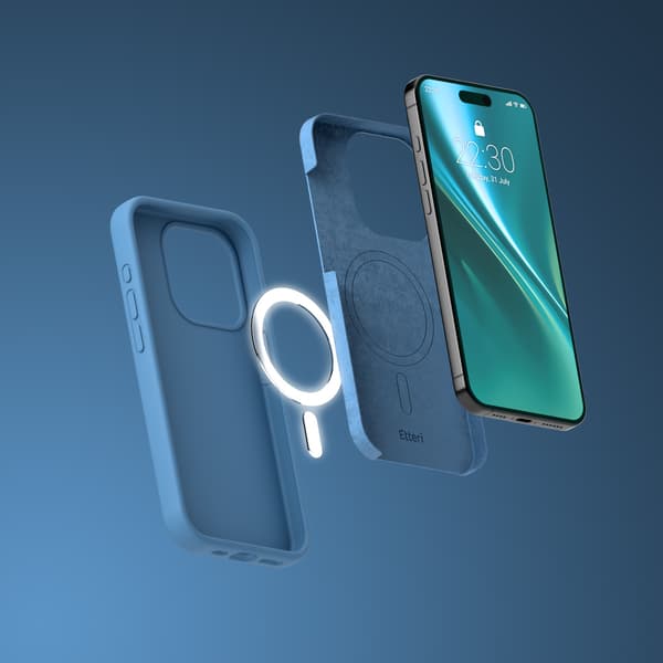 Etteri Silicone Mag skal för iPhone 15 Pro Max mörkblå blå