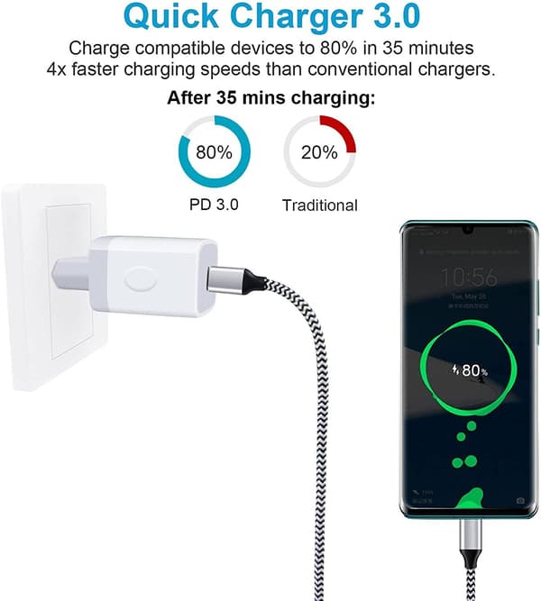 20W iPhonesnabbladdare med kabel