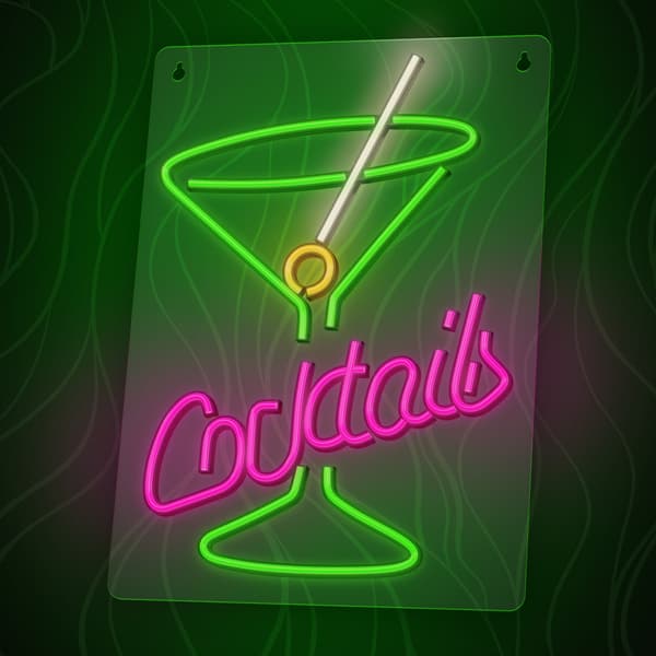 Neon PLEXI LED COCKTAILS rosa grön FPNE02X Forever Light