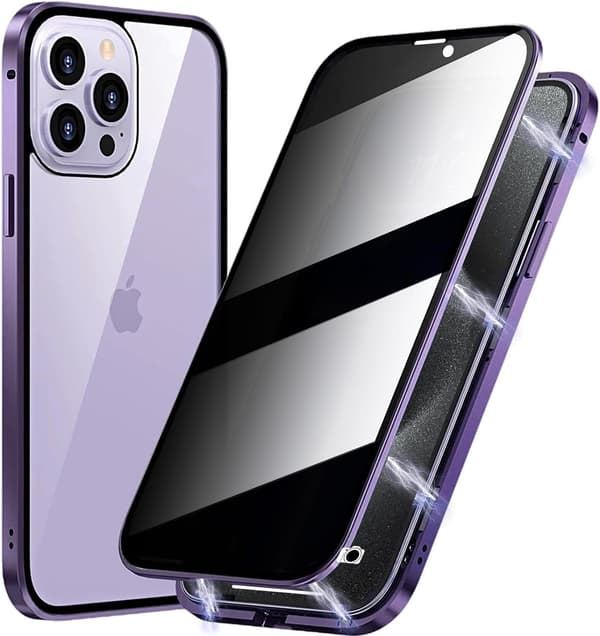 Sekretessfodral dubbel för iPhone 15 – Lila lila