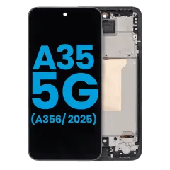LCD-enhet med ram för Samsung Galaxy A35 5G (A356/ 2025) (6.58\") (amerikansk version) (eftermarknad: incell) (marinblå) blå