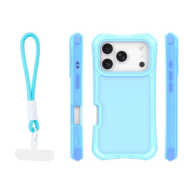 Safepop-fodral med rem för iPhone 17 Pro 6,3\" blå