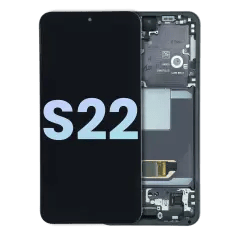 OLED-enhet med ram för Samsung Galaxy S22 5G (Service Pack) (Phantom Black)