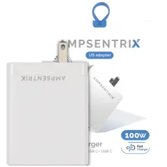 AmpSentrix 100W 4-portars (USB-C + USB-A)