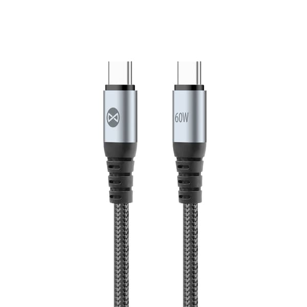 Forever Braix kabel USB-C - USB-C 1,0 m 60W svart svart