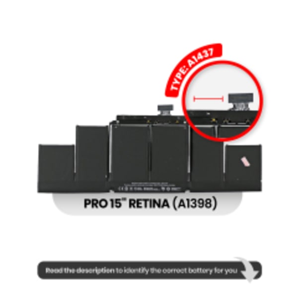 Batteri (A1417) för MacBook Pro 15" A1398 (2012-2013)