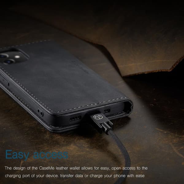 Caseme läder fodral 013 för iphone 7/8/SE2 svart