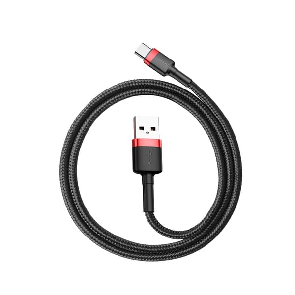 Baseus kabel Cafule USB - USB-C 0,5 m 3A röd-svart svart