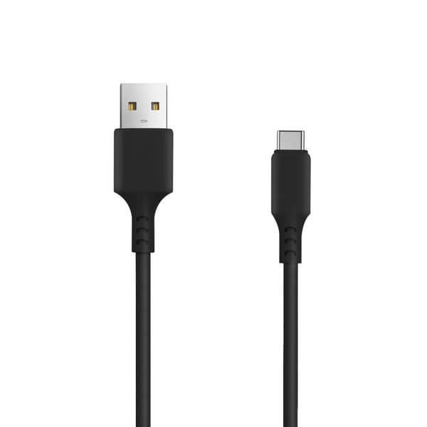 Setty billaddare 1x USB 2,4A svart + USB-C kabel 1,0 m svart