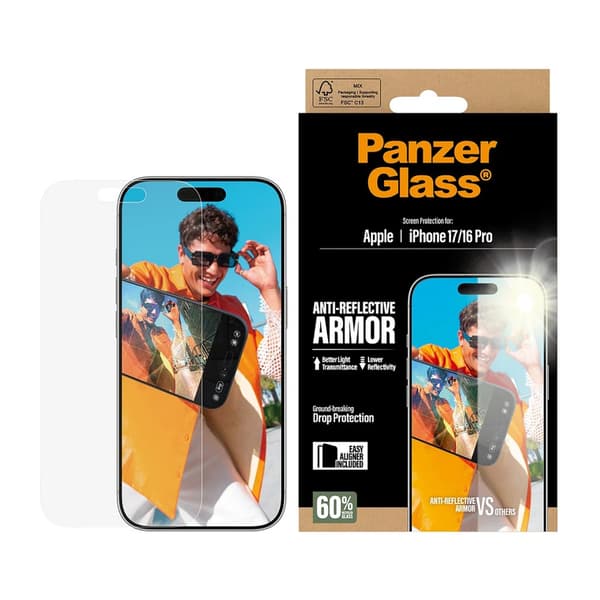 PanzerGlass Anti-Reflective Armor Skärmbeskytter till iPhone 17 / iPhone 16 Pro