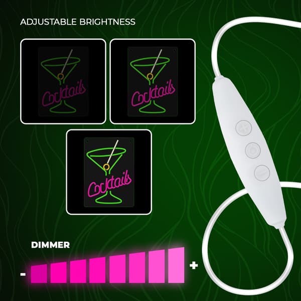 Neon PLEXI LED COCKTAILS rosa grön FPNE02X Forever Light