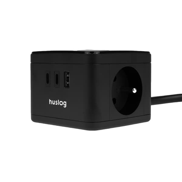 Huslog Cube förlängningssladd med LED