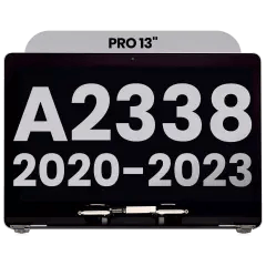 Komplett LCD-skärmmontering för MacBook Pro 13\" A2338 (2020) (Begagnad OEM-dragning: Klass A) (Rymdgrå) svart