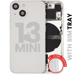 Baksida med smådelar för iPhone 13 Mini (EU / Global version) (Begagnad OEM-dragning: Klass B) (Starlight)