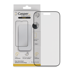 Casper Pro Edge Härdat Glas för iPhone 15 Plus / 16 Plus (Detaljhandelsförpackning) (Klar) röd