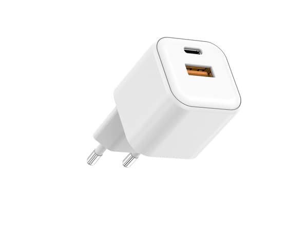 Setty väggladdare USB-A + USB-C 20W LSGaN-AC-200 vit vit