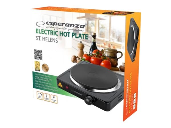Esperanza El-varmeplade 1kW svart