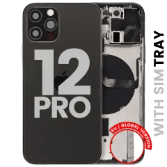 Baksida med smådelar för iPhone 12 Pro (EU / Global version) (Använd OEM-drag: Klass A) (Grafit)