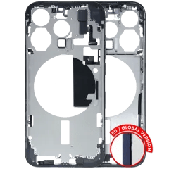 Mellanramshölje med smådelar för iPhone 15 Pro (EU / Global version) (Begagnad OEM-dragning: Klass C) (Blå Titan)