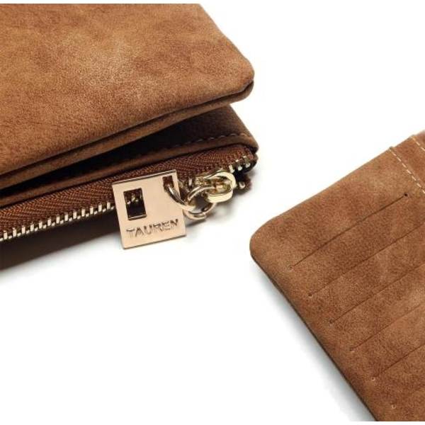 Kvinnliga Plånböcker med Dragkedja Nubuck Läder