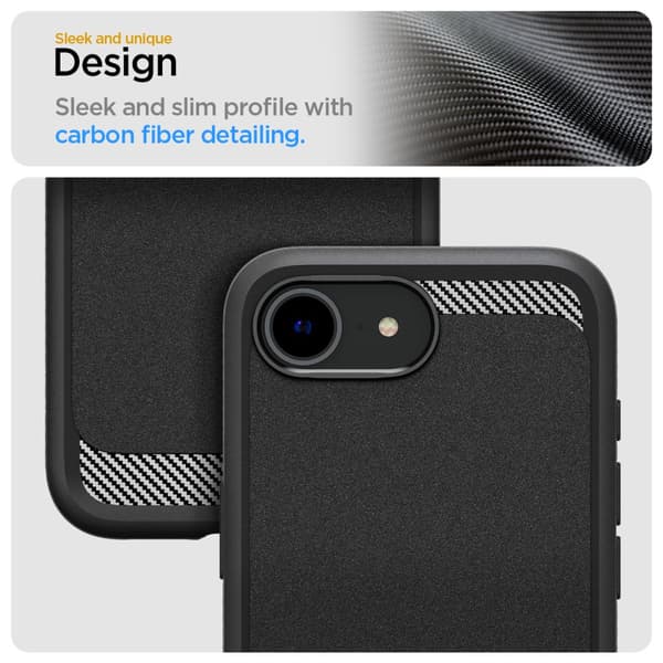 Spigen Rugged Armor Mag MagSafe-fodral för iPhone 16E Matt svart